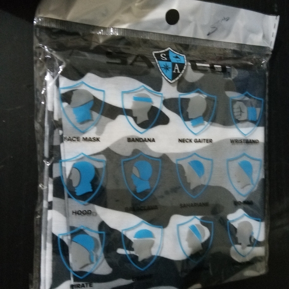 SA Co tide wave face shield mask/ neck gaiter ponytail - Picture 3 of 3